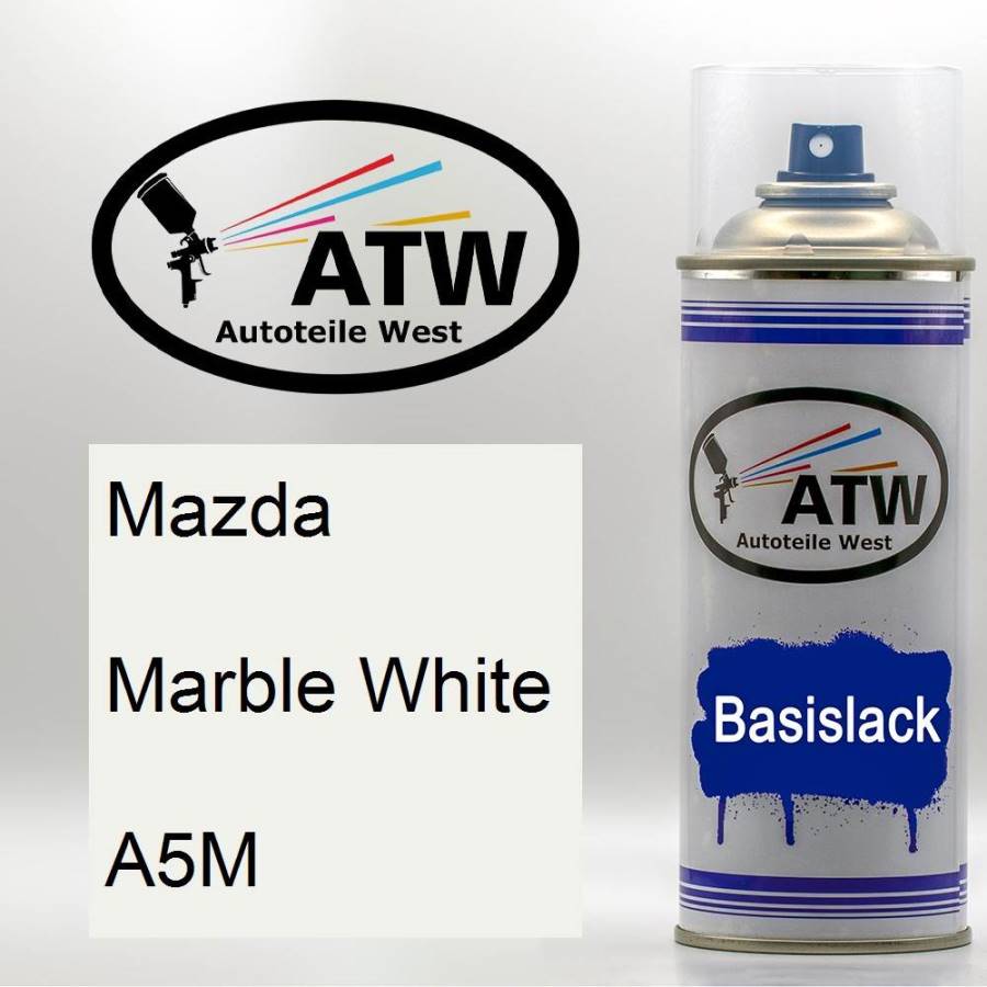 Mazda, Marble White, A5M: 400ml Sprühdose, von ATW Autoteile West.